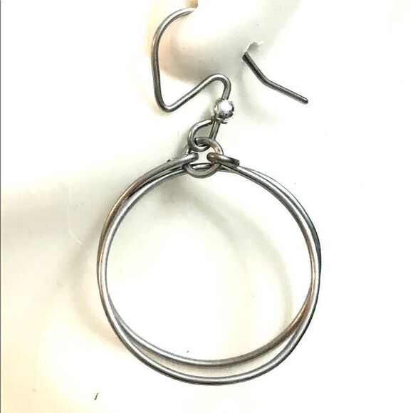 Silver Hoop Earrings  - Picture 2 of 2